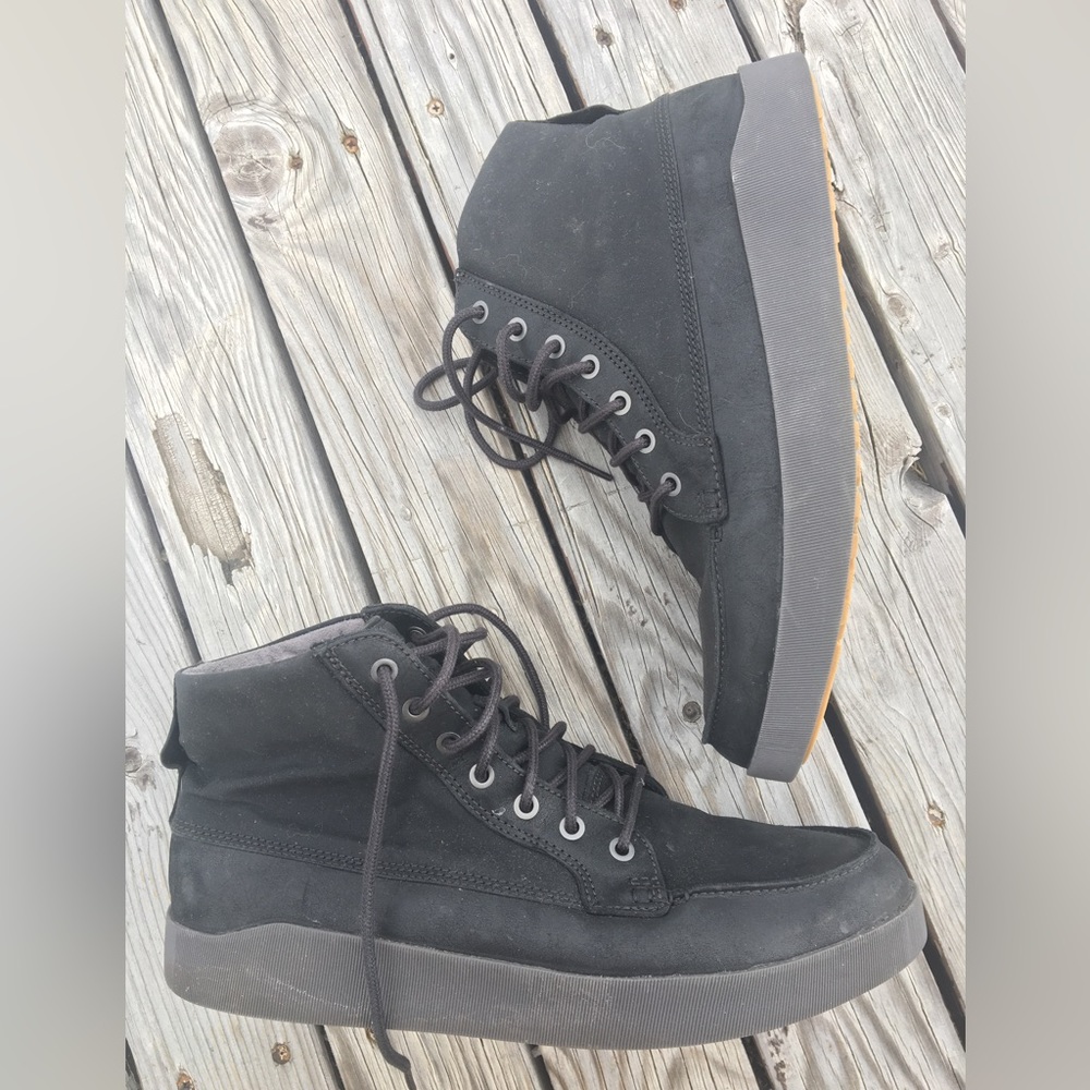 Olukai Molina Waterproof Leather Low Ankle Boots Mens 11.5 Black 10501-4040